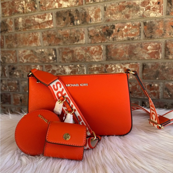 Michael Kors Handbags - Michael Kors Bold Orange Crossbody Bag Trio